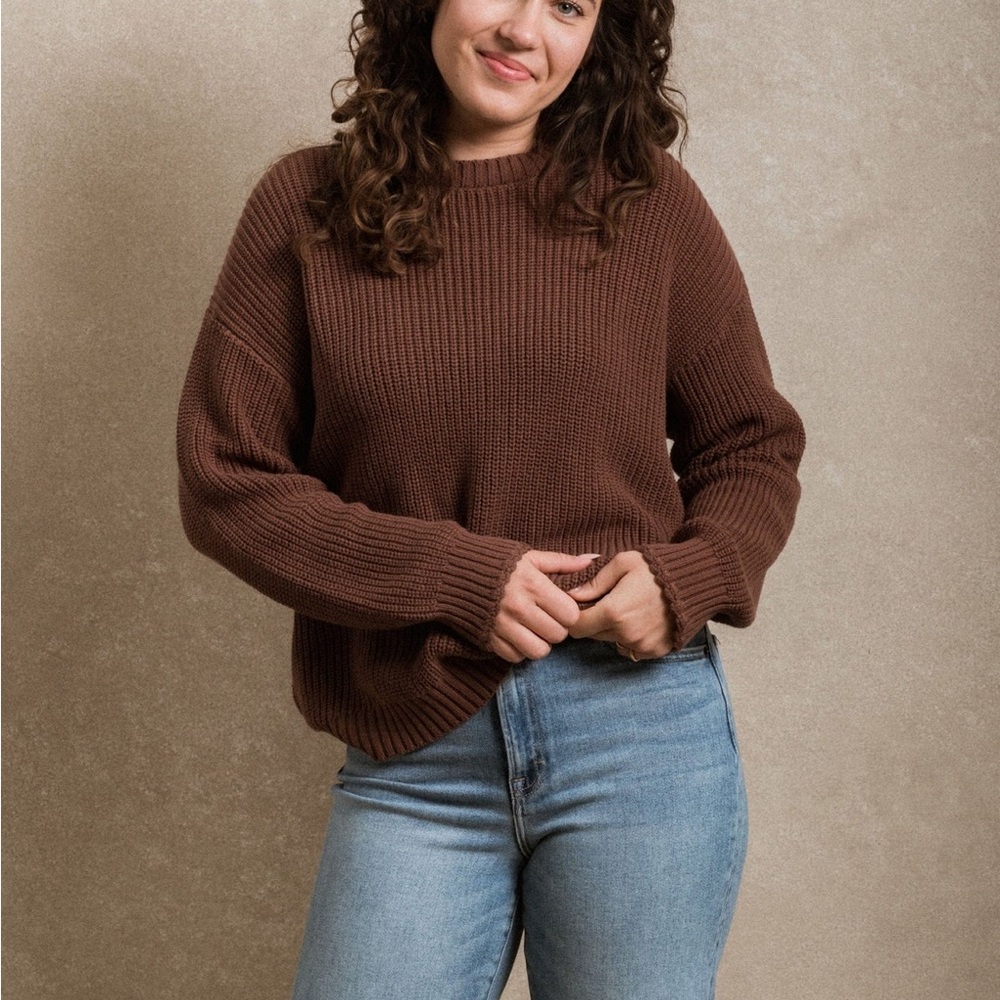 Nueflora Cozy Brown Women's Sweater Medium